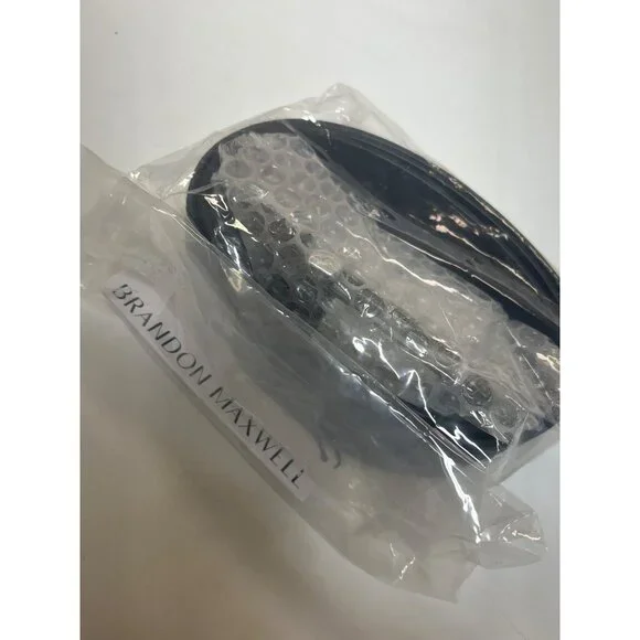 Brandon Maxwell Lucite Buckle Leather Belt Black Size Medium NWT display picture 3